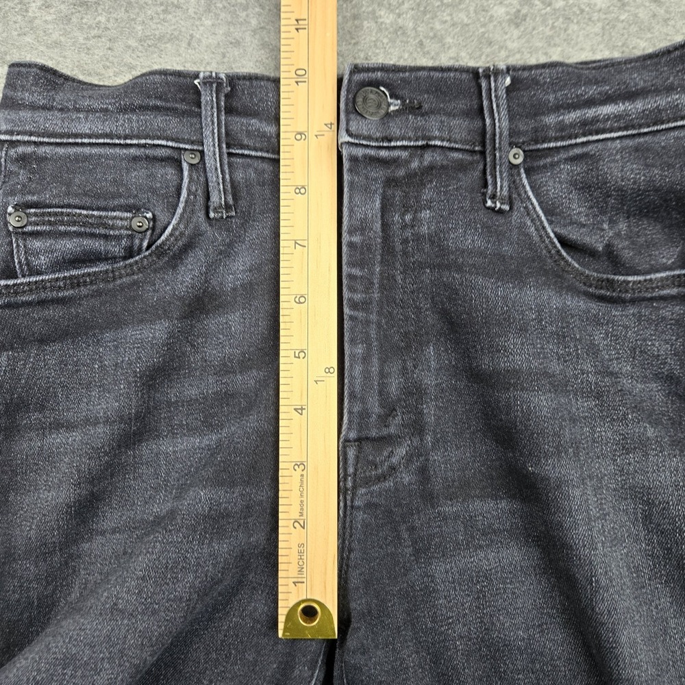 Mother Jeans Womens 28 The Weekender Fray Flare Thunder Road Black Denim Stretch - Picture 8 of 13